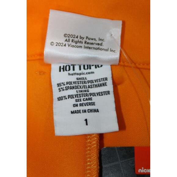 Hot Topic Nickelodeon Garfield Cat Face Orange Overall Shorts Suspenders Costume - Picture 13 of 16